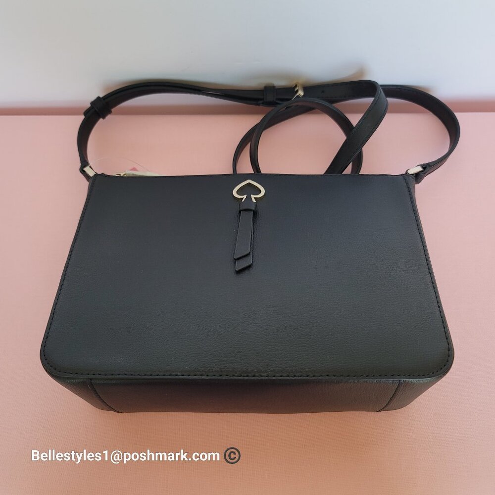 KATE SPADE Adel Small Top-zip Leather Crossbody Bag- Black Color ⭐🎈 - Picture 5 of 16
